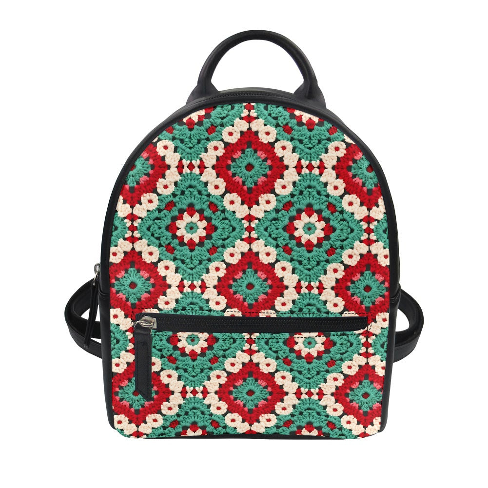 Christmas Crochet Small Backpack