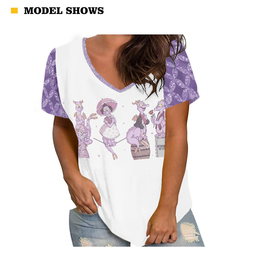 Purple Dragon HM Stretch Women's V-neck Top