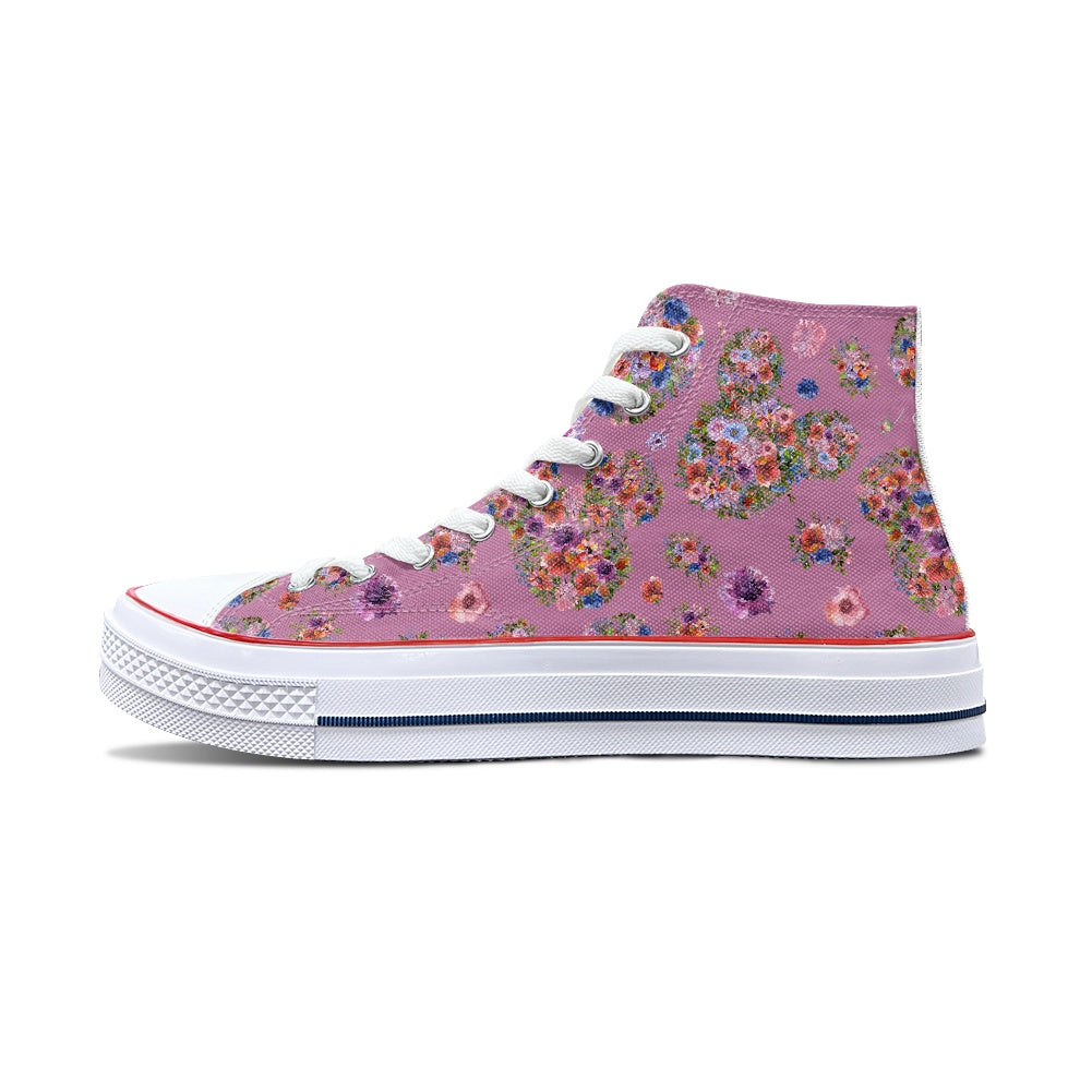 Floral Mouse High Top Canvas Shoes