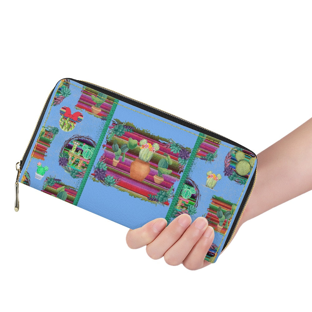 Mouse Cactus PU wallet (nylon zipper)