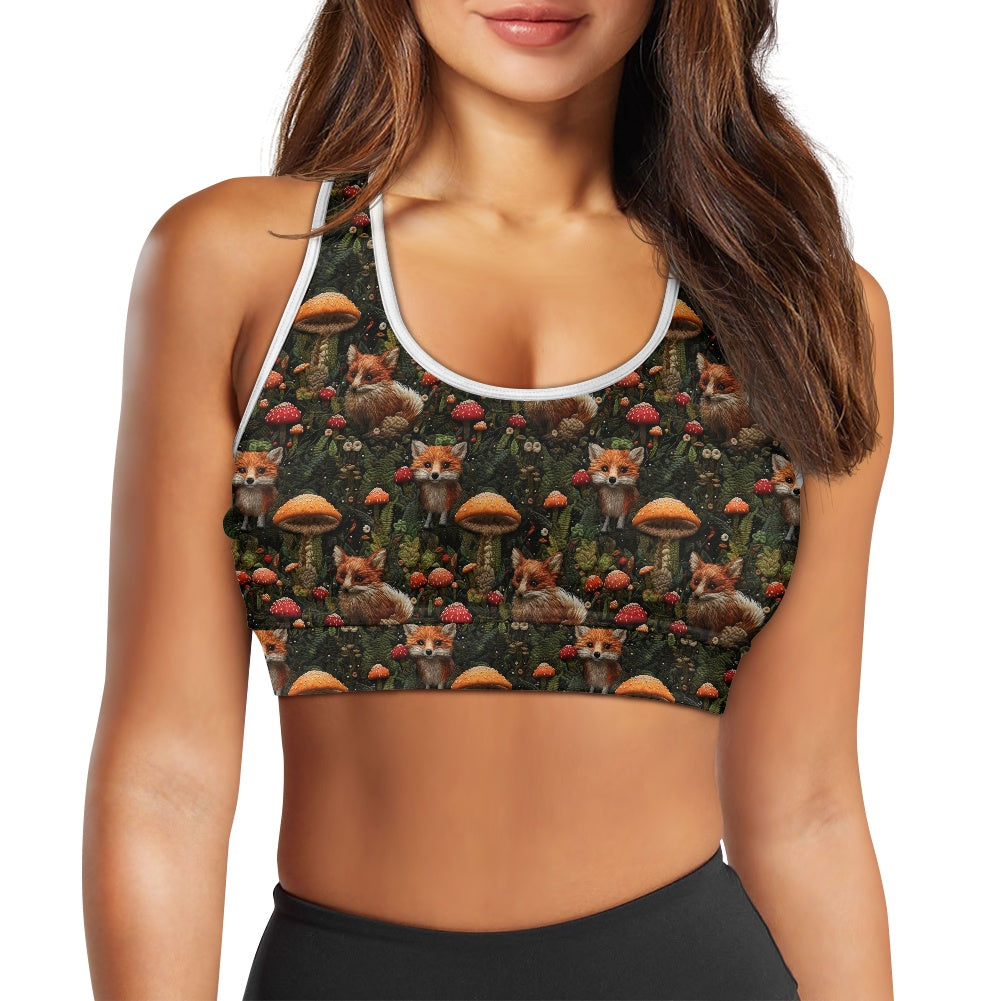 Fox and Mushrooms Women's Sports Vest