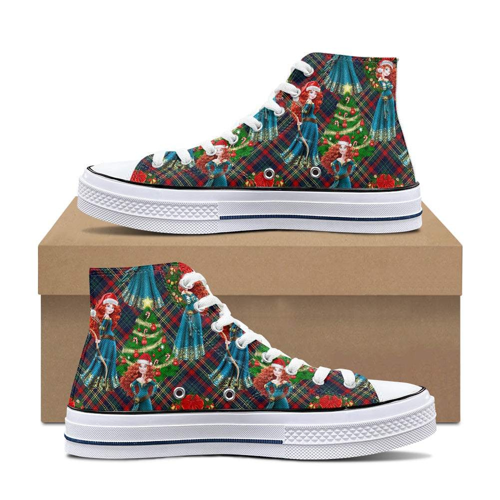 Scottish Christmas High Top Canvas Shoes