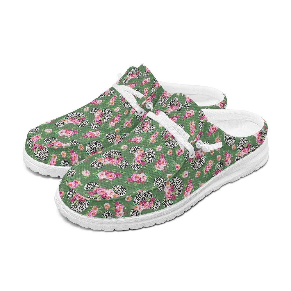 Floral Cheetah Green MESH DUDE SHOES