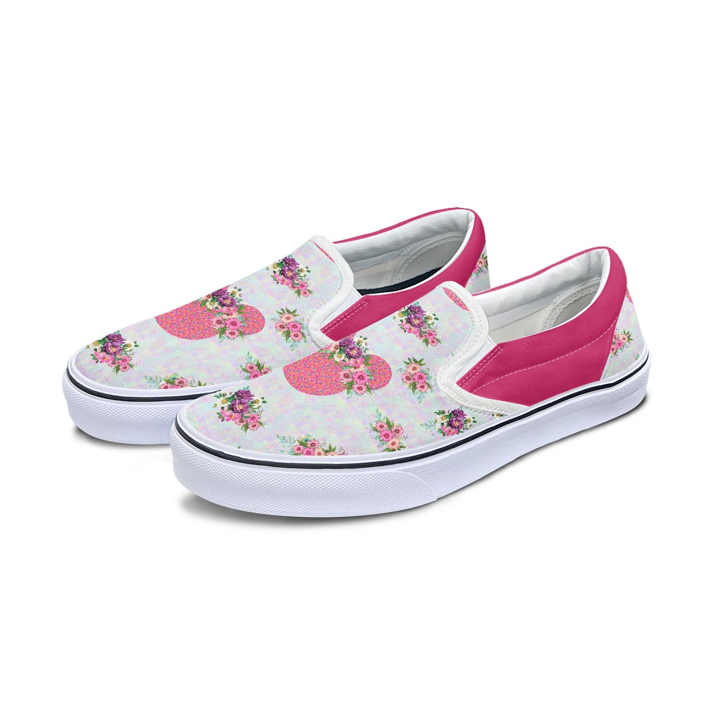 Pink Floral Crown Pedal canvas shoes for Adult