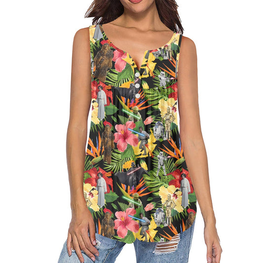 Tropical SW Women's Sleeveless V-Neck Top