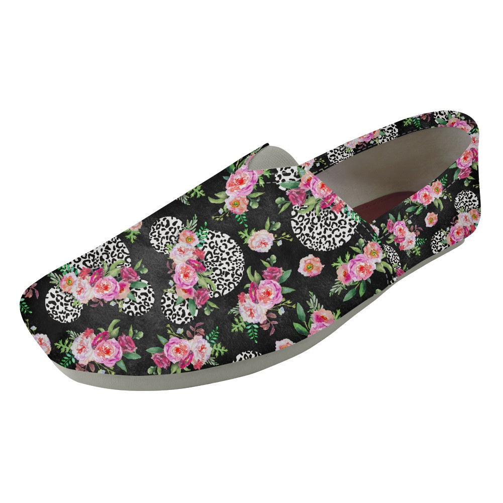 Floral Cheetah Black Slip On Toms