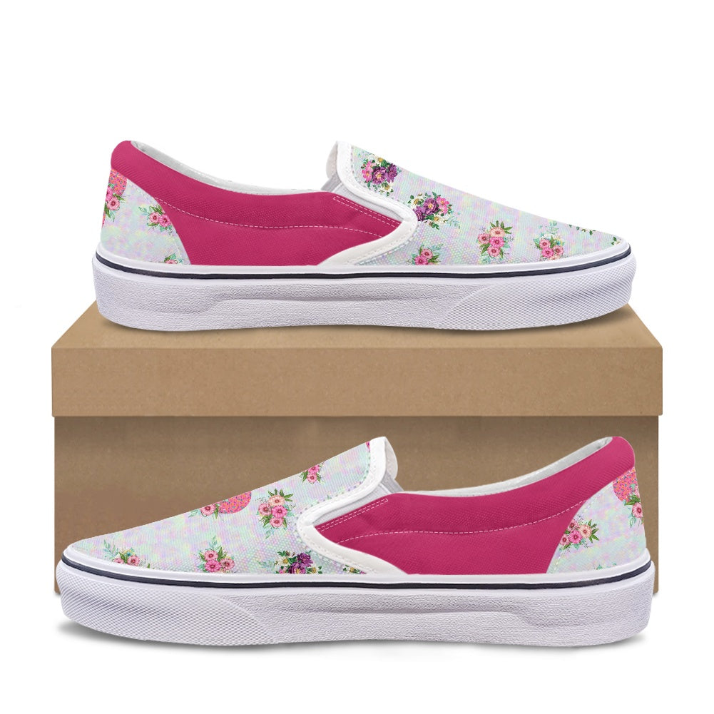 Pink Floral Crown Pedal canvas shoes for Adult