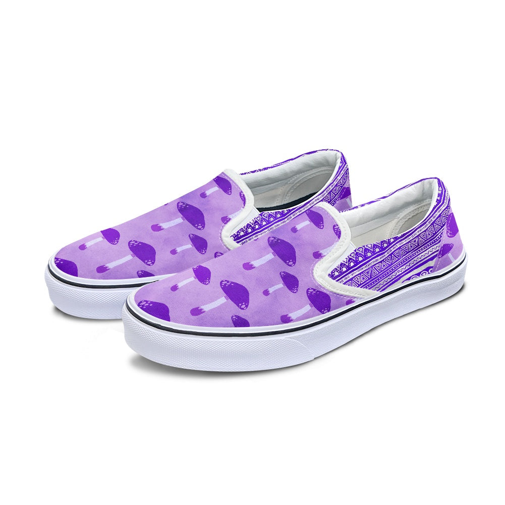 Purple Mushrooms Pedal canvas shoes for Adult