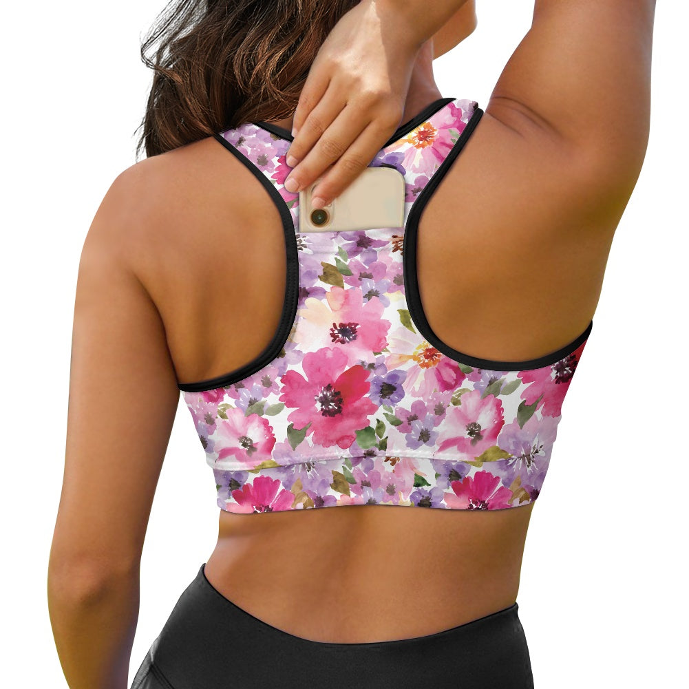 Pink Floral Women's Sports Vest