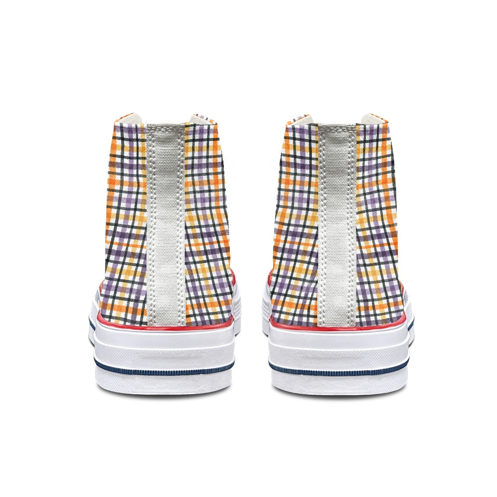 Plaid High Top Canvas Shoes