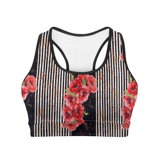 Poppy Stripe Women's Sports Vest