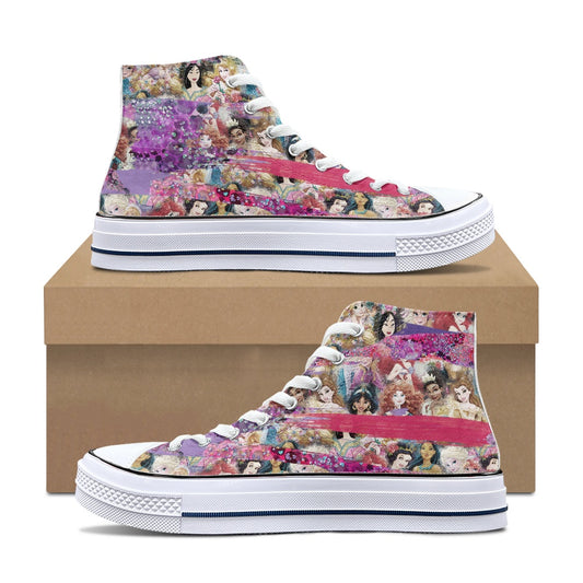 Princess Brush High Top Canvas Shoes