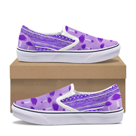 Purple Mushrooms Pedal canvas shoes for Adult