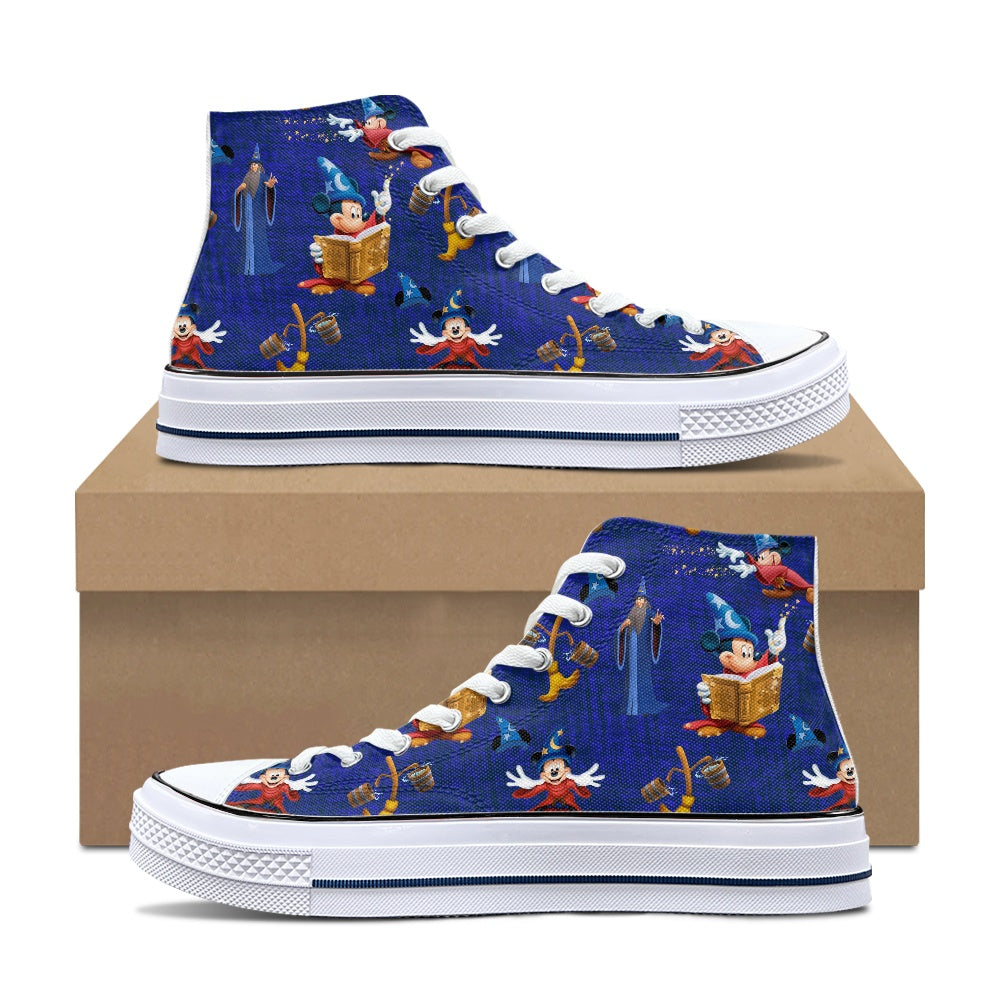 Mouse Sorcerer High Top Canvas Shoes