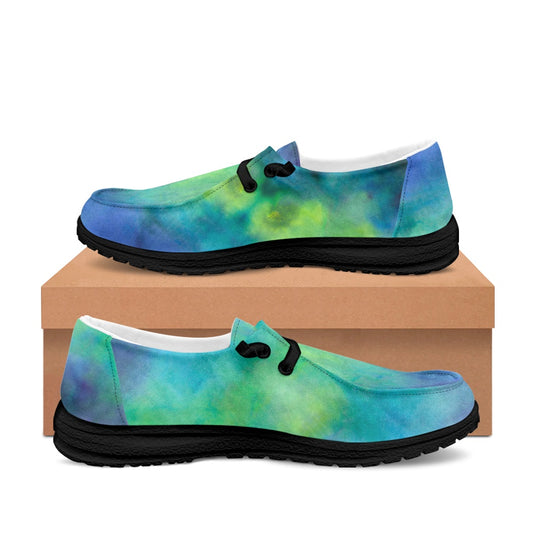 Aqua Tie Dye Men's Lace Up Loafers