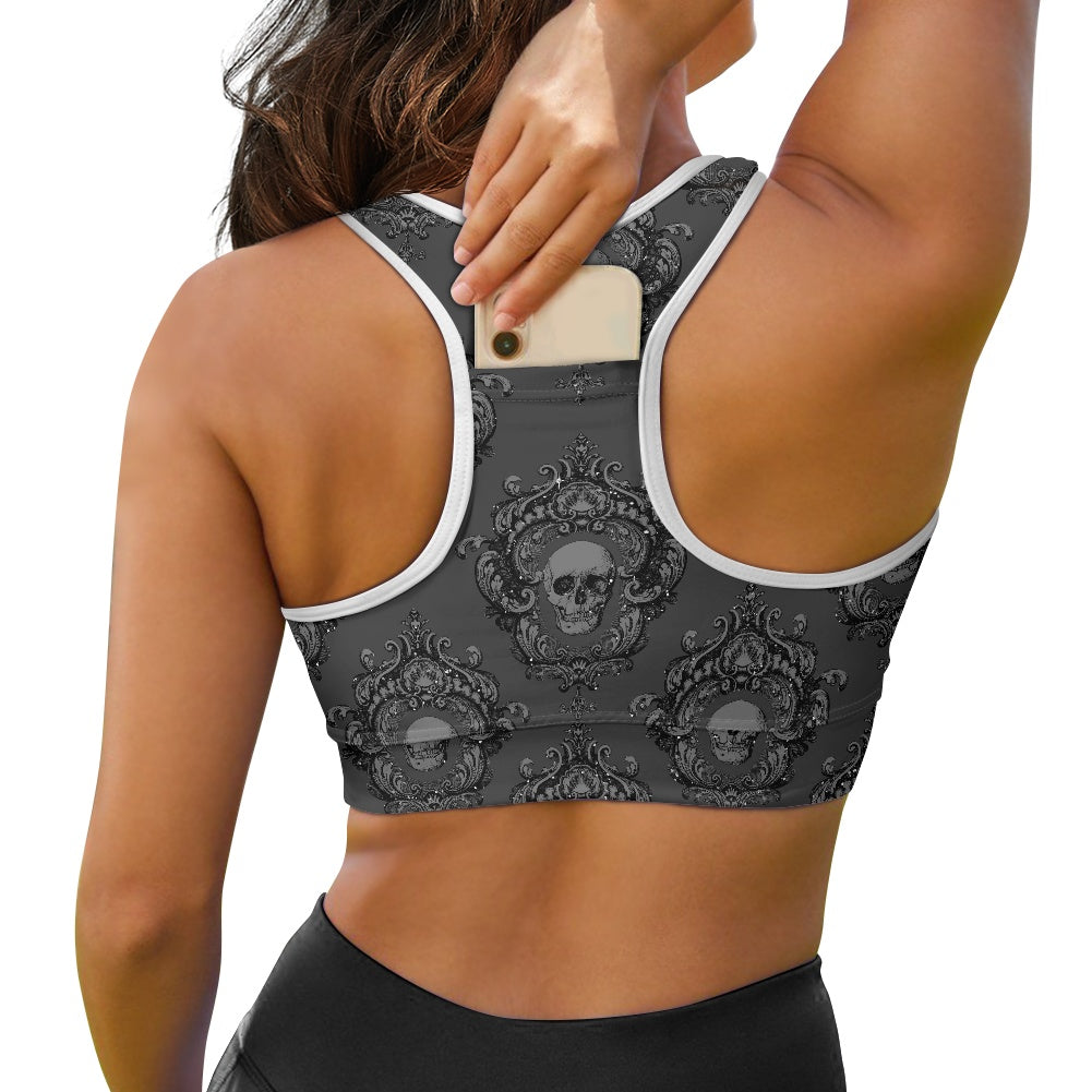 Skull Damask Women's Sports Vest