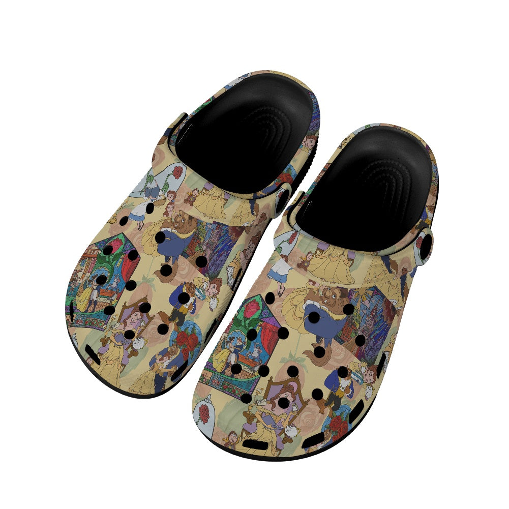 Rose Petal Princess Crocs Black Sole