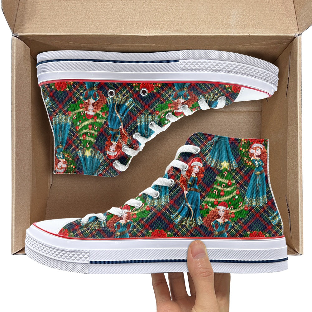 Scottish Christmas High Top Canvas Shoes