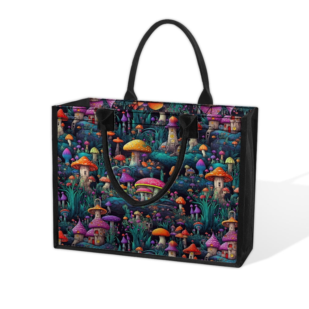 Neon Mushroom Tote bag(Double-sided Print )