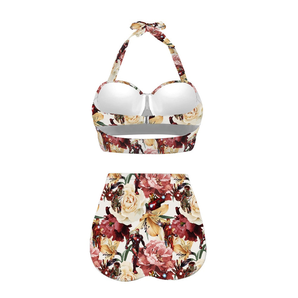 Floral Iron Two-piece Swimsuit