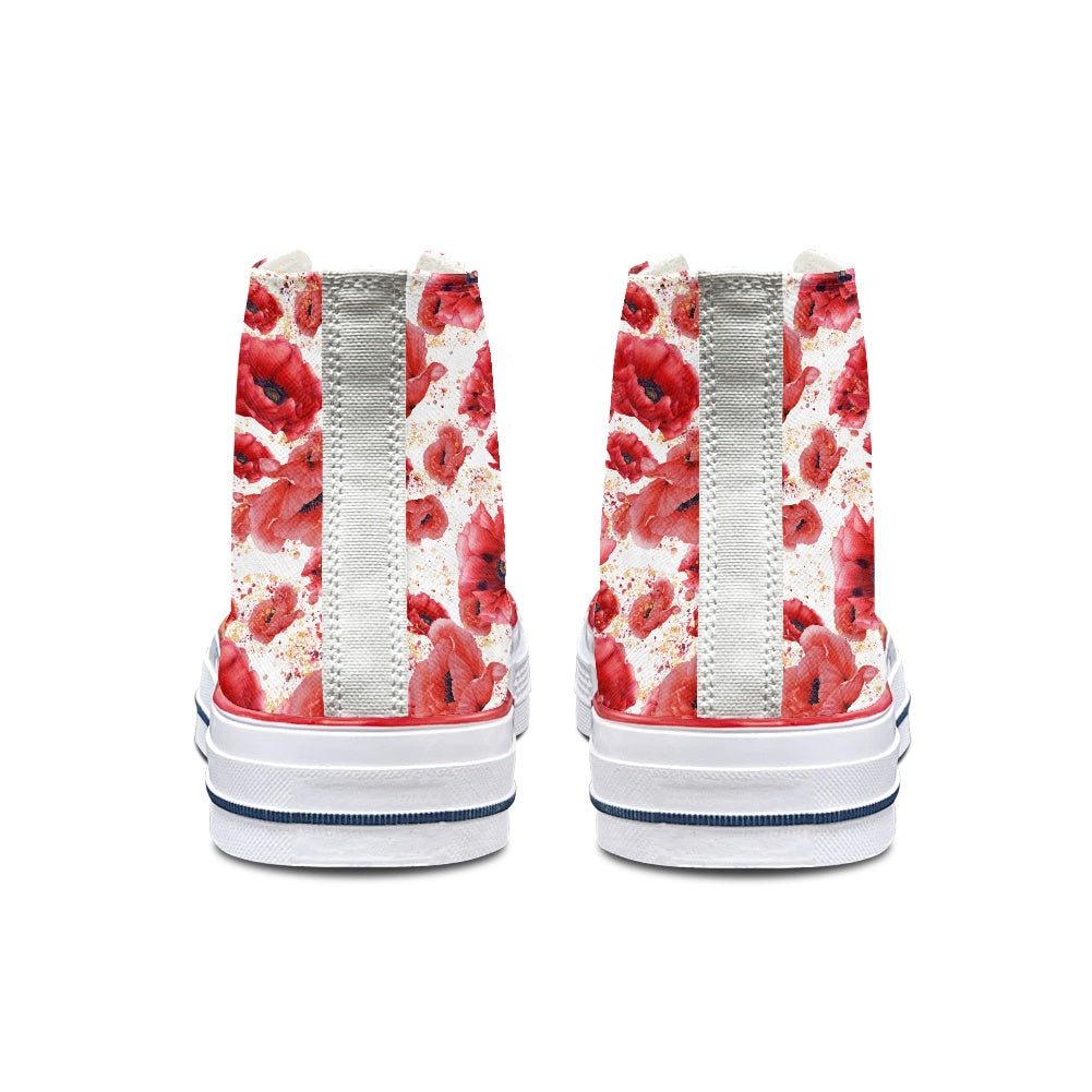 Poppies High Top Canvas Shoes
