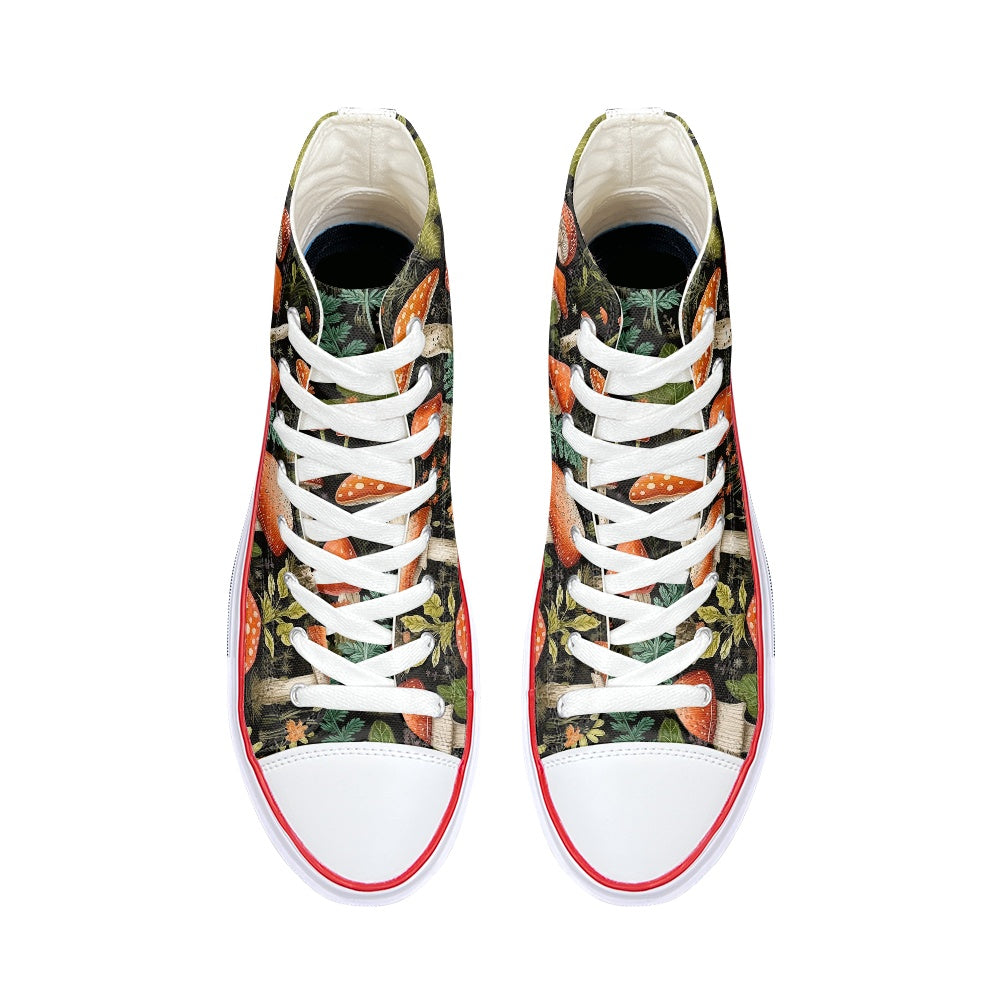 Burnt Orange Mushroom High Top Canvas Shoes