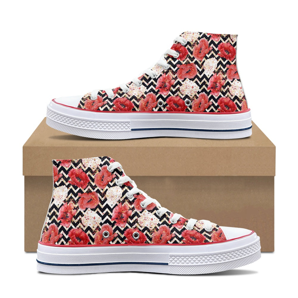 Poppy Chevron High Top Canvas Shoes