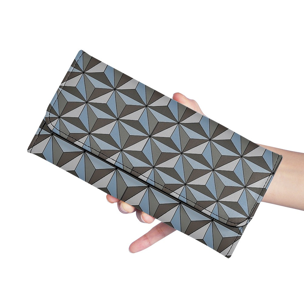 Spaceship Earth Long Folding Wallet