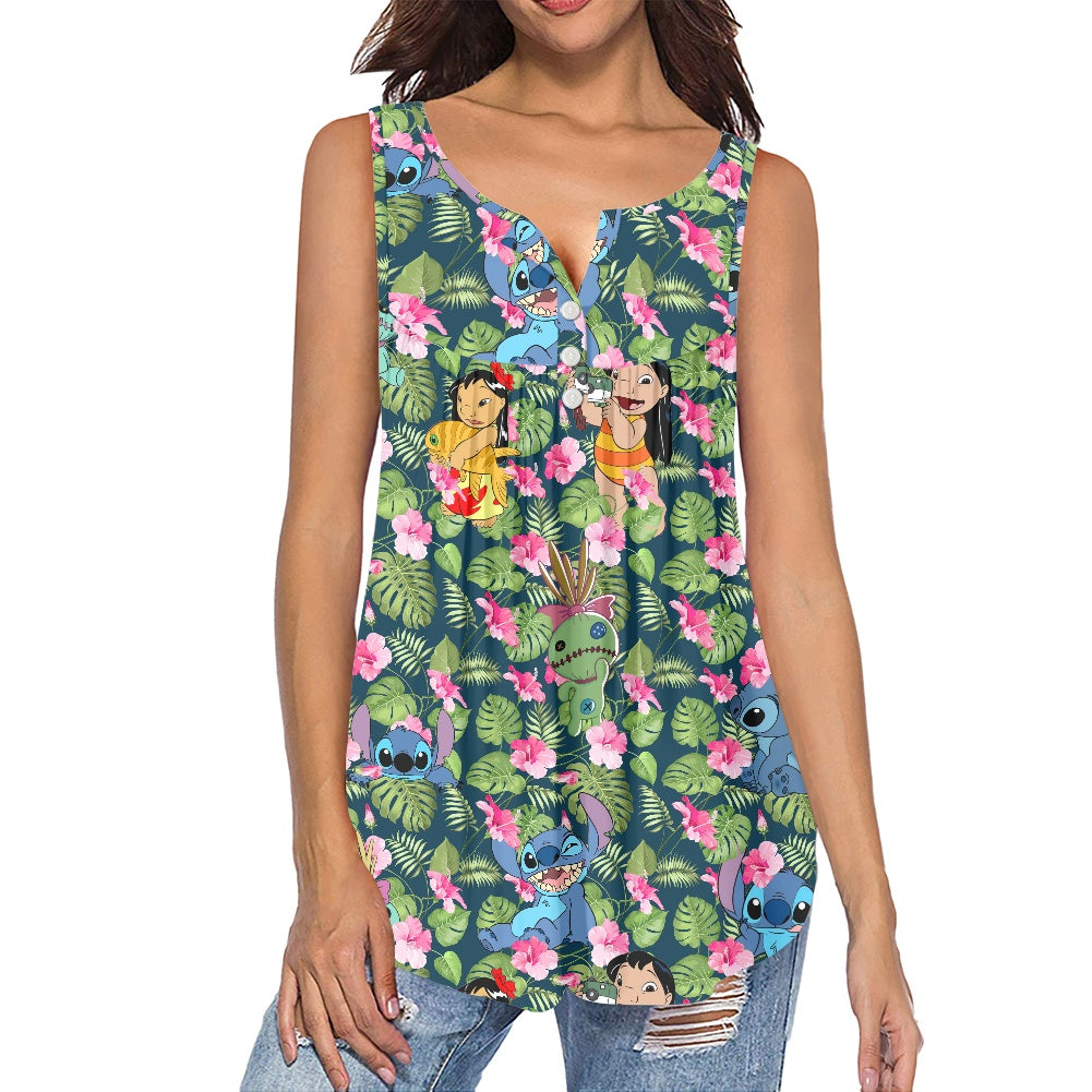 Hawaiian Alien Women's Sleeveless V-Neck Top