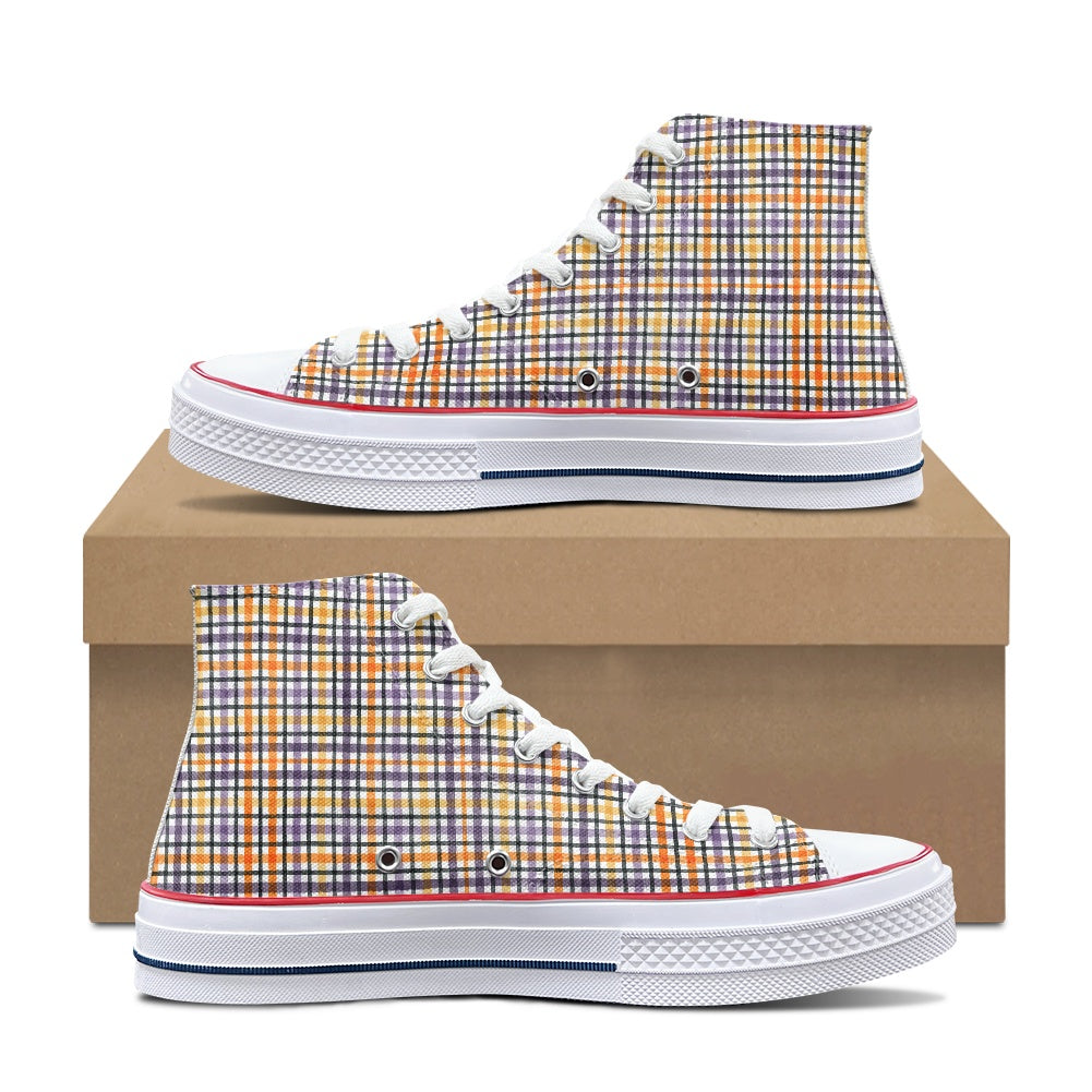 Plaid High Top Canvas Shoes