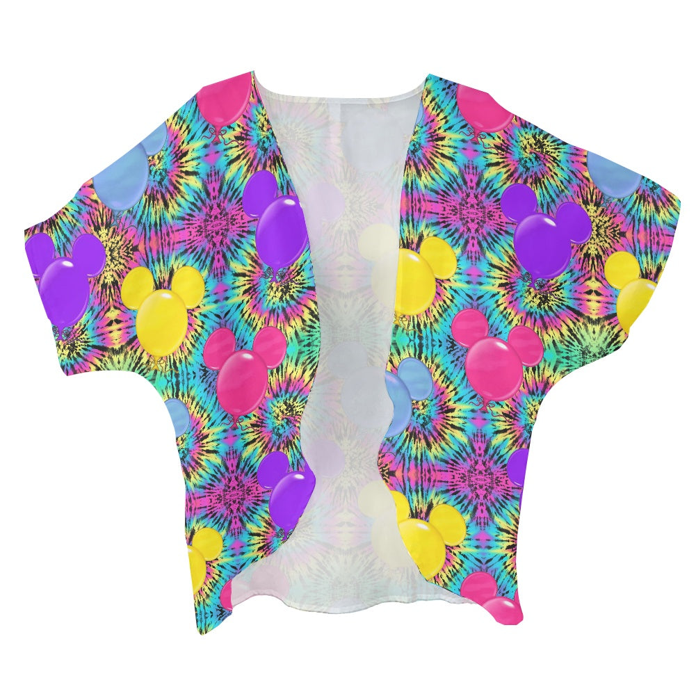 Tie Dye Mouse Women's cardigan chiffon shirt