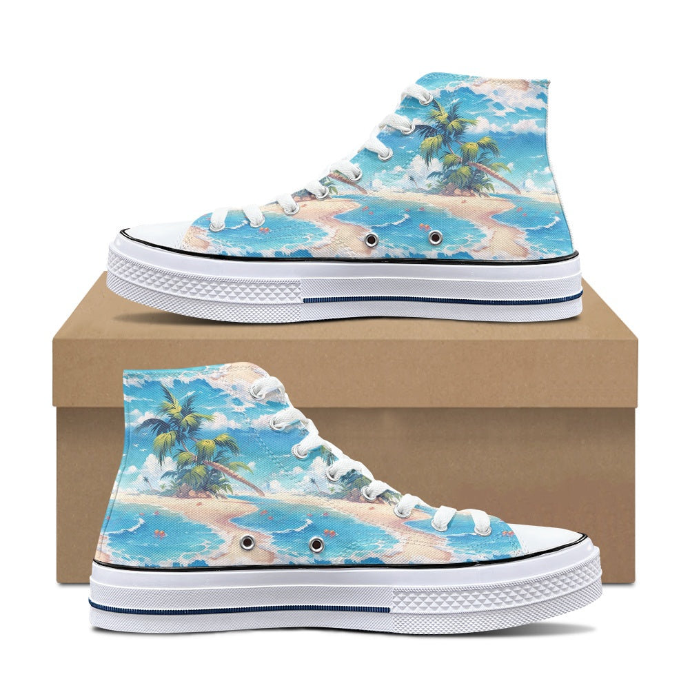 Beach Coast High Top Canvas Shoes