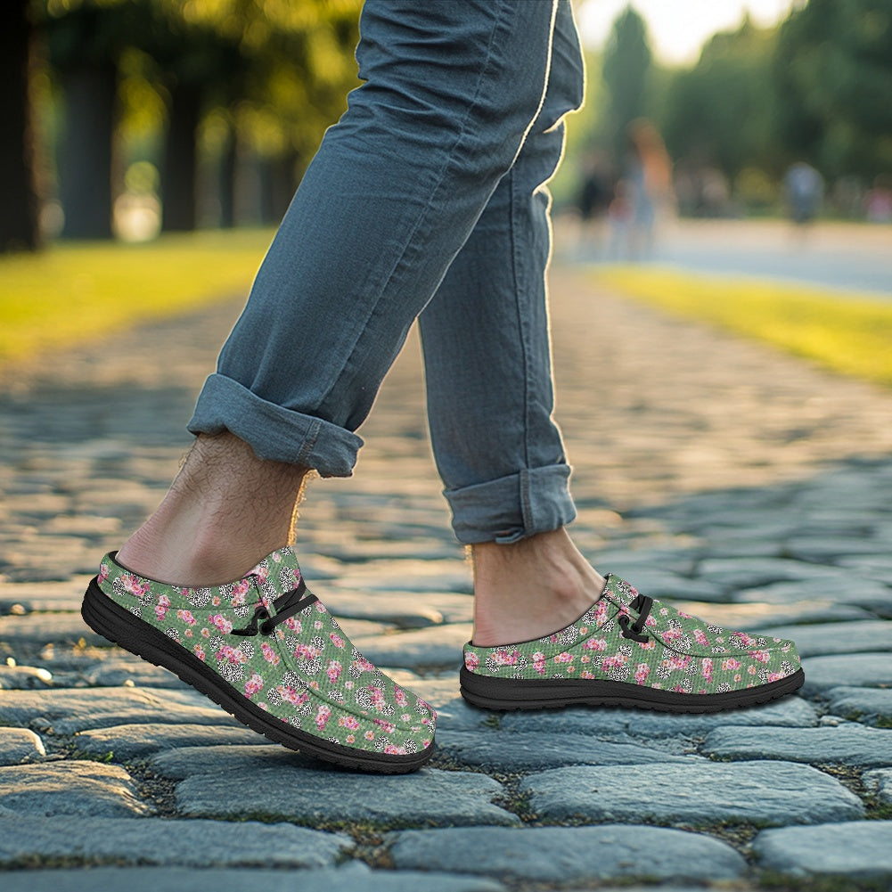 Floral Cheetah Green MESH DUDE SHOES