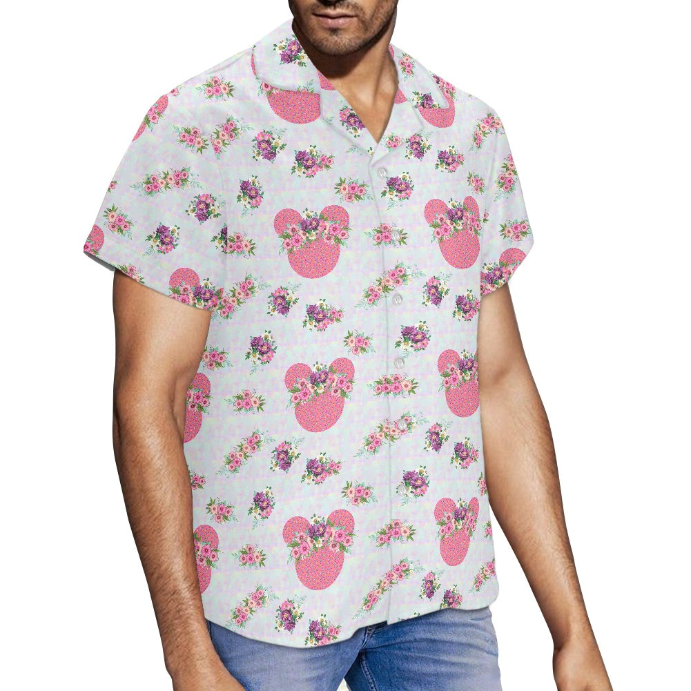 Pink Floral Crown Hawaiian shirt