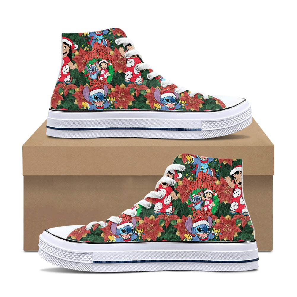 Hawaiian Christmas High Top Canvas Shoes