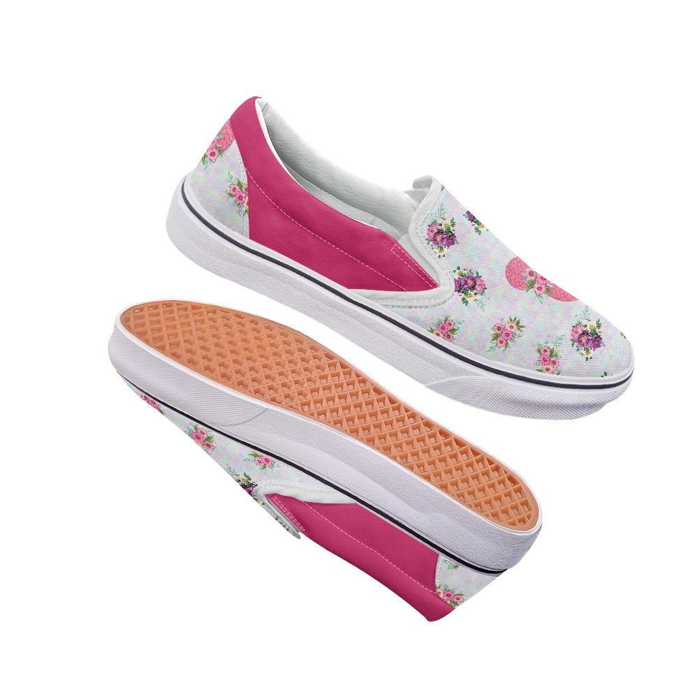 Pink Floral Crown Pedal canvas shoes for Adult