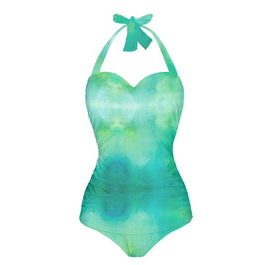 Light Aqua Tie Dye Strappy one piece