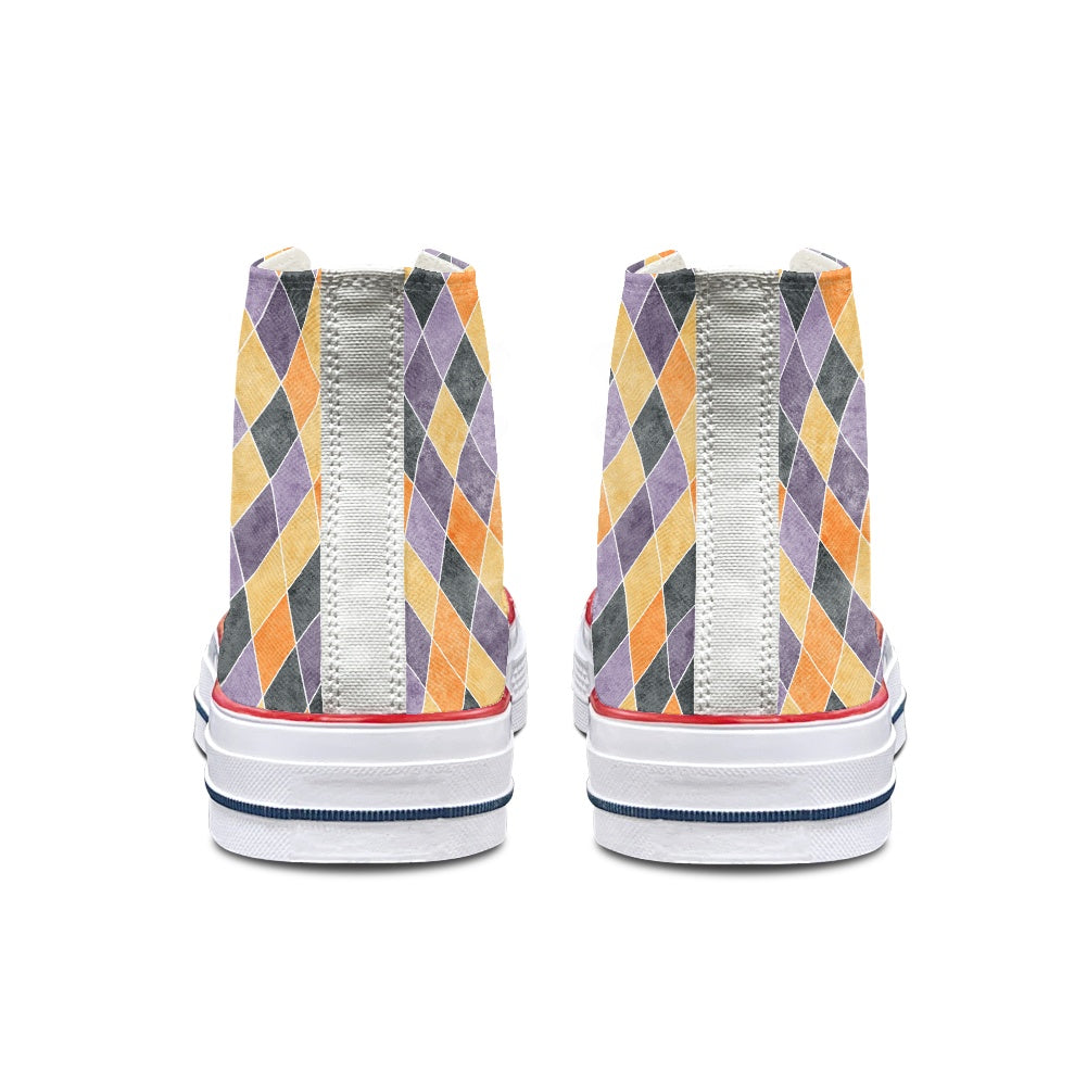 Harlequin High Top Canvas Shoes