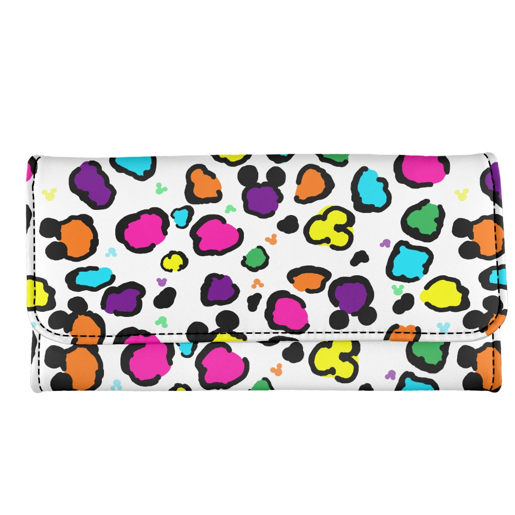 Neon Spots Long Folding Wallet