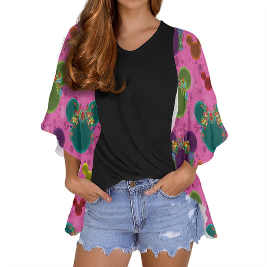 Neon Floral Ears Women's cardigan chiffon shirt