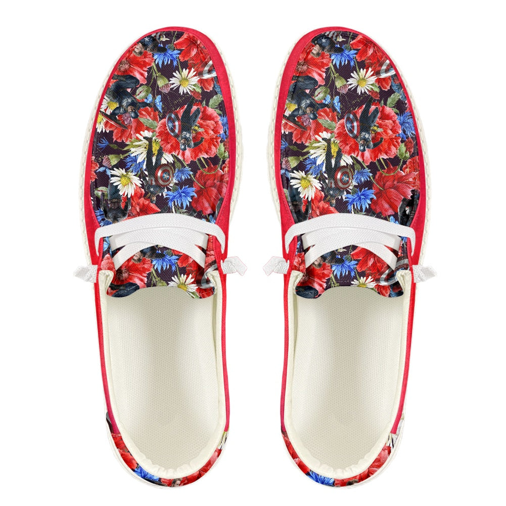 Floral Cap Men's Lace Up Loafers