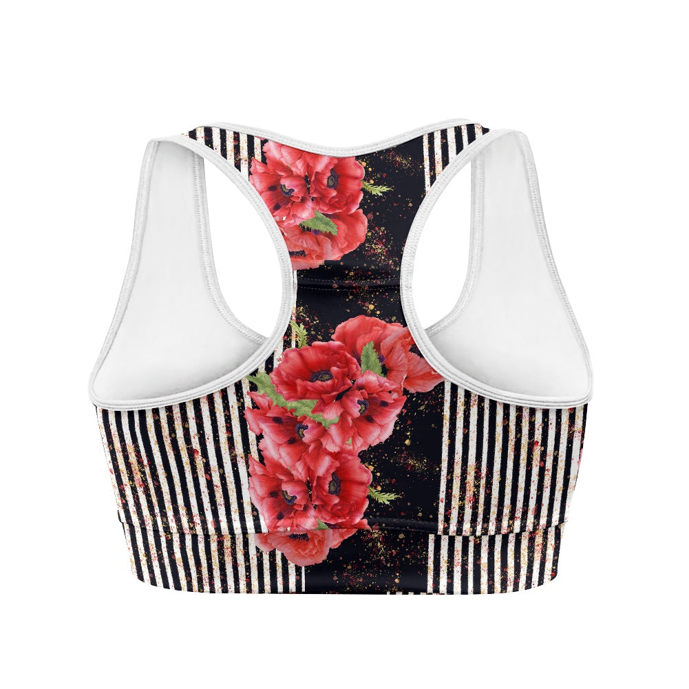 Poppy Stripe Women's Sports Vest