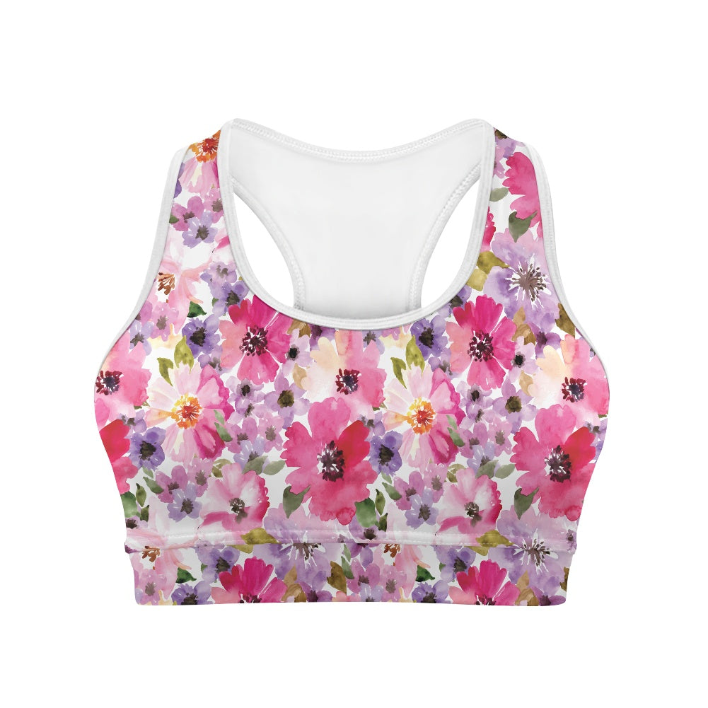 Pink Floral Women's Sports Vest