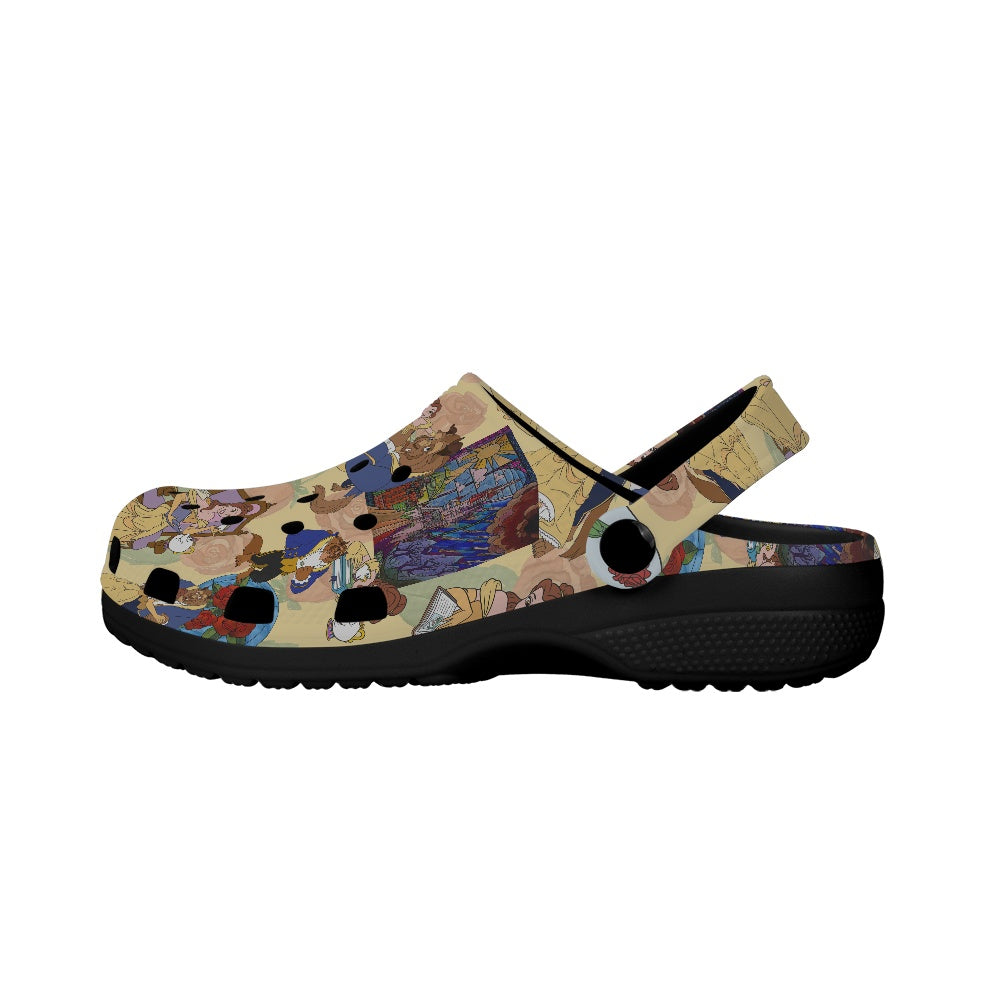 Rose Petal Princess Crocs Black Sole