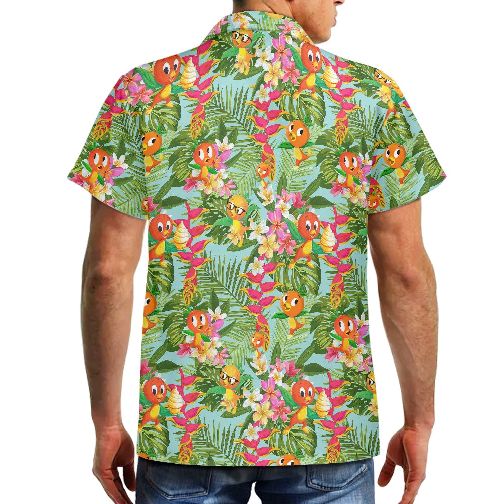 Tropical Orange Bird Hawaiian shirt