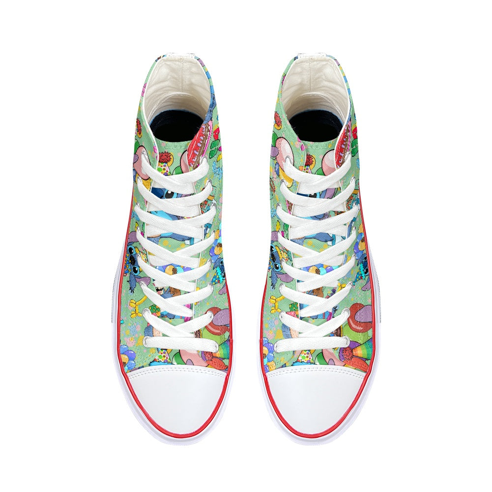 Birthday Alien High Top Canvas Shoes