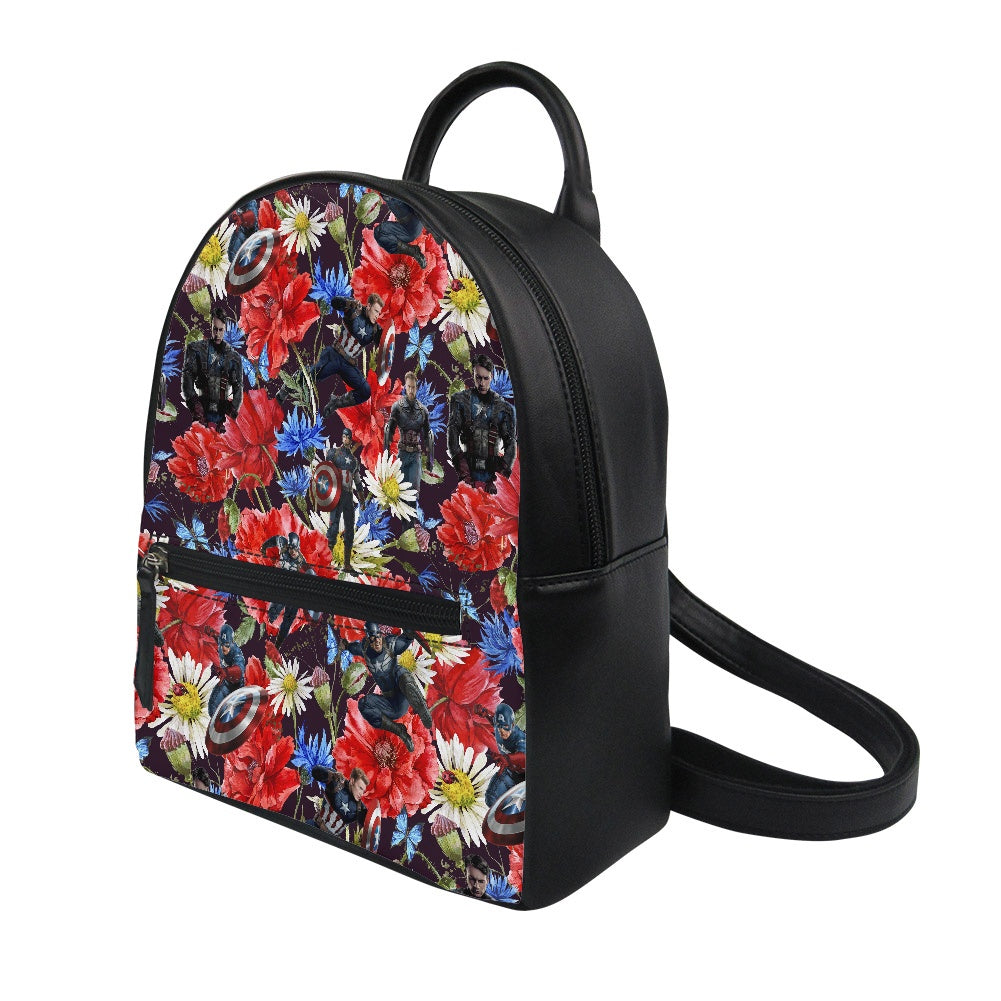 Floral Cap Small Backpack