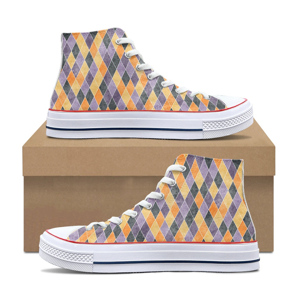 Harlequin High Top Canvas Shoes