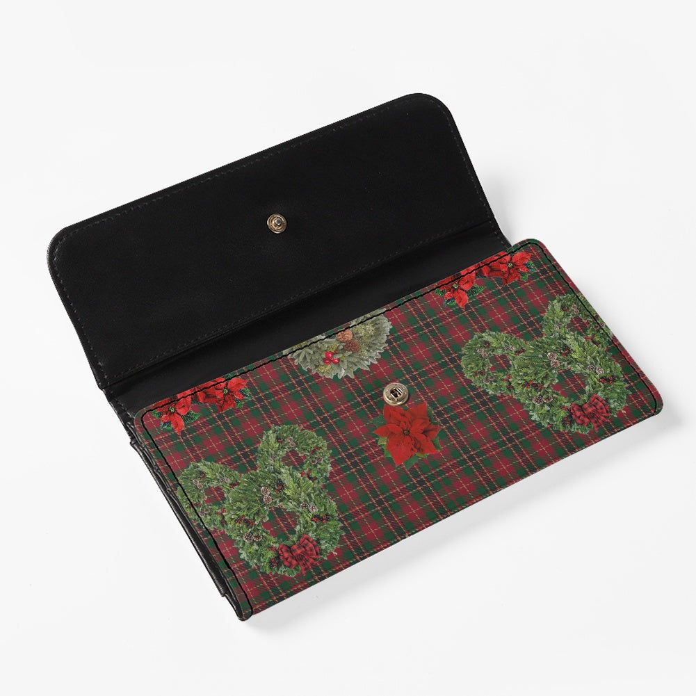 Christmas Wreaths Long Folding Wallet