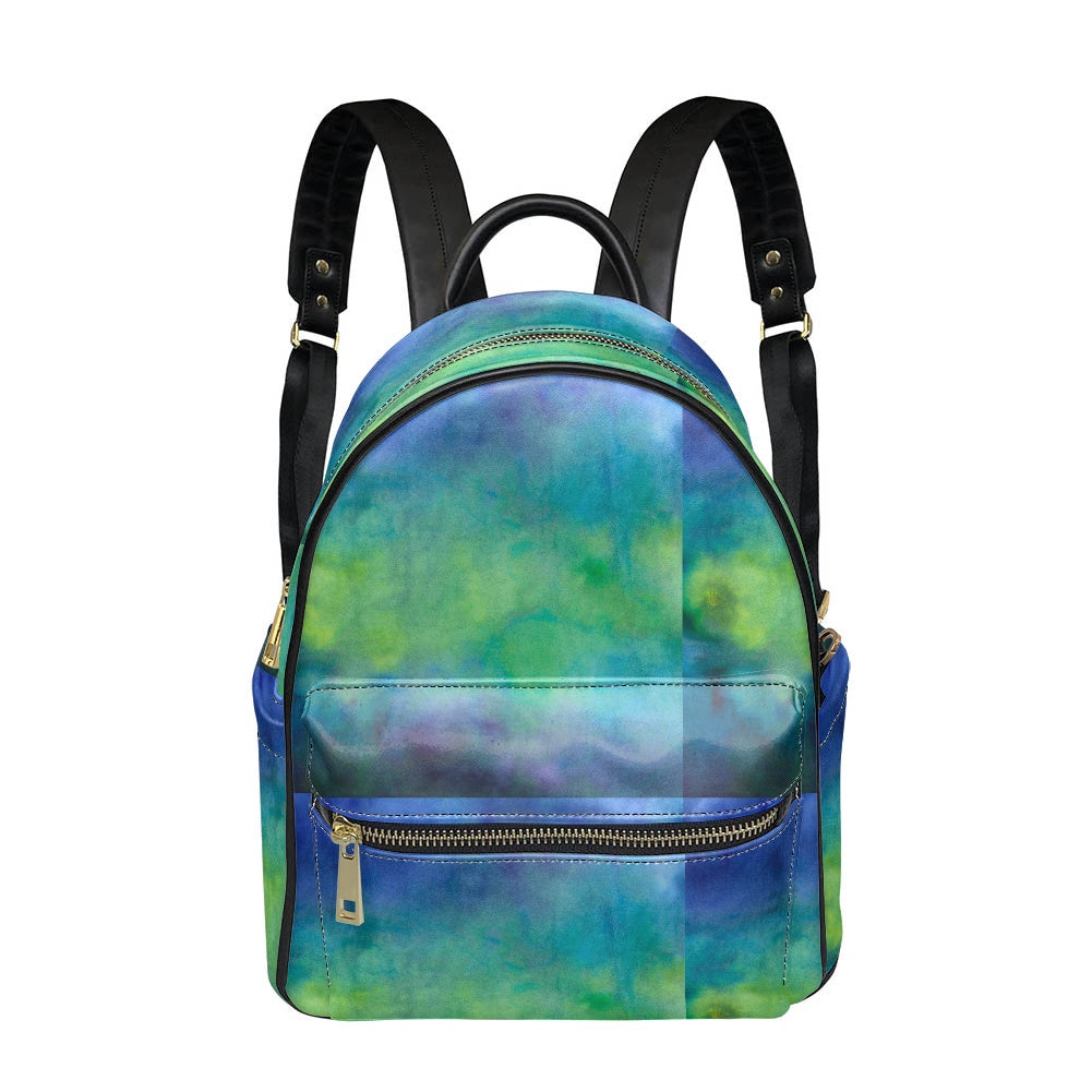 Aqua Tie Dye Casual Backpack for women